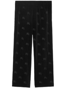 Burberry pantalon de jogging en velours à motif EKD - Noir