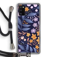 Flowers with blue leaves: Samsung Galaxy A41 Transparant Hoesje met koord