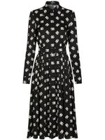 Dolce & Gabbana robe ceinturée à logo imprimé - Noir