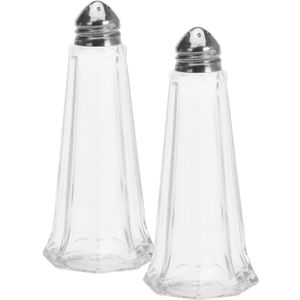 Voordeelset van 12x stuks peper en zout stel vaatjes/strooiers 11 cm