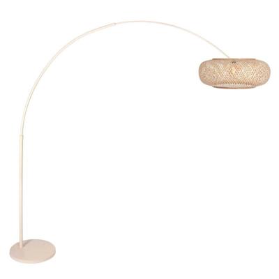 Steinhauer BooglampSparkled Light crème met bamboe kap Ø 60cm - 4319CR