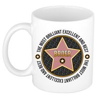 Cadeau koffiemok voor de beste broer - walk of fame - keramiek - 300 ml