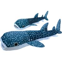 Nature planet pluche walvishaai knuffeldier - set 2x - zwemmend - 60 en 112 cm - Knuffel zeedieren