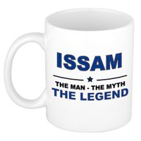 Naam cadeau mok/ beker Issam The man, The myth the legend 300 ml   -