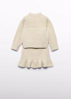 Abel & Lula winter rok-set meisjes - beige - gebreid