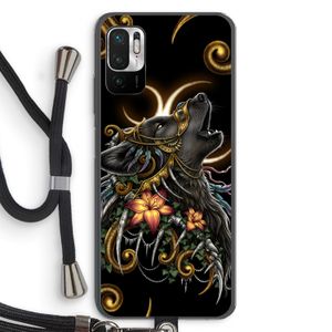 Huilende Wolf: Xiaomi Redmi Note 10 5G Transparant Hoesje met koord