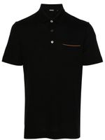 Zegna Katoenen piqué poloshirt - Zwart - thumbnail