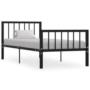 Bedframe metaal zwart 100x200 cm