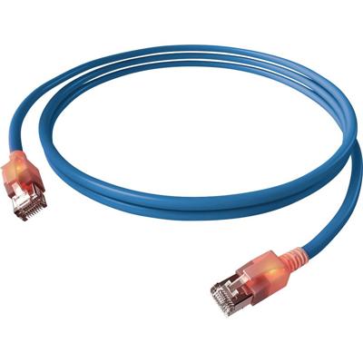 Easylan CS1OBADAD0005 RJ45 Netwerkkabel, patchkabel CAT 6A S/FTP 0.5 m Blauw Met LED 1 stuk(s)