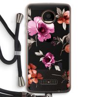 Geschilderde bloemen: Motorola Moto Z Force Transparant Hoesje met koord