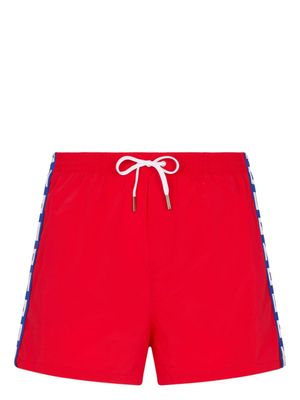 DSQUARED2 short de bain à bande logo - Rouge