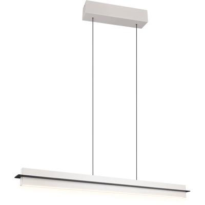 LED Hanglamp - Trion Semih - 22W - Aanpasbare Kleur - Aanraakschakelaar - Rechthoek - Grijs - Metaal