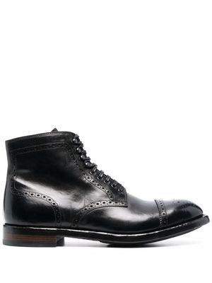 Officine Creative bottines en cuir à détails façon richelieu - Noir