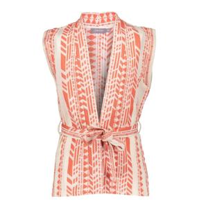 Geisha zomer gilet meisjes - fancy woven - oranje / off wit