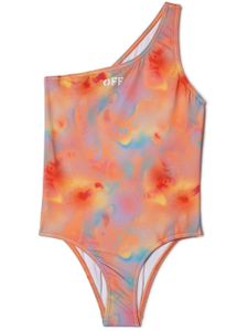 Off-White Kids maillot de bain asymétrique à imprimé tie-dye - Multicolore