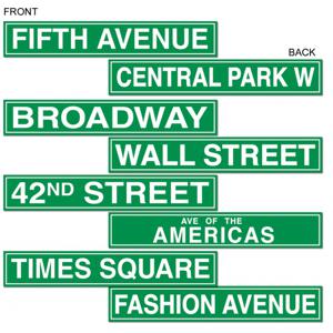 New York straatbord decoraties - wegwijzers - straatnamen - thema versiering landen - 10 x 61 cm