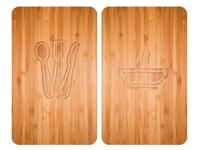 Wenko 2 fornuisafdekplaten (Lunch, houtlook) Wenko 2 fornuisafdekplaten (Lunch, houtlook)