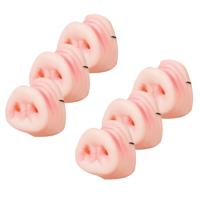 Nep varkensneus - 6x - roze - pvc - voor volwassenen - Carnaval verkleed accessoires