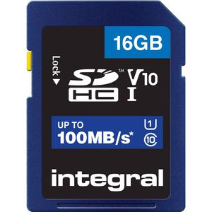 Integral 16GB HIGH SPEED SDHC/XC V10 100MB CLASS 10 UHS-I U1 SD