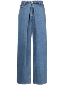 Alexander McQueen jean ample à détails plissés - Bleu