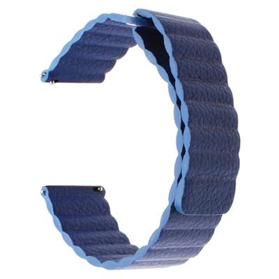 Geschikt voor Samsung Gear S2/Active2 Smart horlogebandje universeel 20mm magnetische gesp lederen vervangende polsband (blauw)