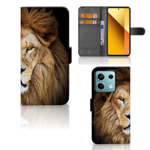 Xiaomi Redmi Note 13 5G Telefoonhoesje met Pasjes Leeuw