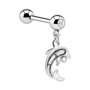 Jeweled Barbell with Charm Chirurgisch staal 316L / Belegde messing Barbells