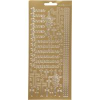 Stickers, Onnea Rippyhlana, vel 10x23 cm, goud, 1 vel