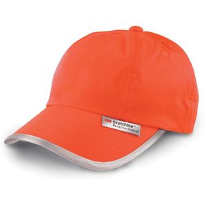 Oranje reflecterende lichtgevende baseball cap/pet