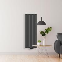 Design Radiator Belrad | 180x60.8 cm | CV radiator | Midden aansluiting | Verticaal dubbelzijdig | 2164 watt | Zwart mat