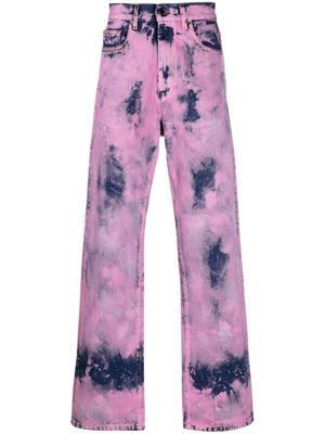 DARKPARK jean droit à motif tie-dye - Bleu