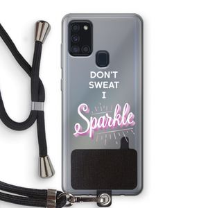 Sparkle quote: Samsung Galaxy A21s Transparant Hoesje met koord