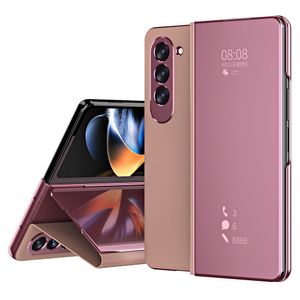 Lunso - Samsung Galaxy Z Fold5 - Window view cover hoes - Rose Goud