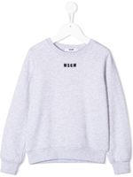 MSGM Kids sweat frangé à logo imprimé - Gris - thumbnail