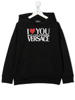 Versace Kids hoodie à logo imprimé - Noir