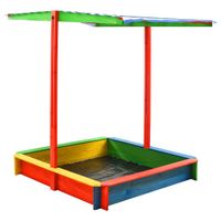 VidaXL Zandbak met verstelbaar dak uv50 vurenhout meerkleurig VidaXL Zandbak met verstelbaar dak uv50 vurenhout meerkleurig