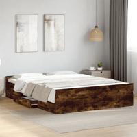 Bedframe met lades bewerkt hout gerookt eikenkleurig 150x200 cm