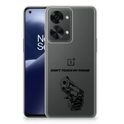 OnePlus Nord 2T Silicone-hoesje Gun Don't Touch My Phone OnePlus Nord 2T Silicone-hoesje Gun Don't Touch My Phone