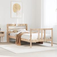 Bedframe met hoofdbord massief grenenhout 75x190 cm