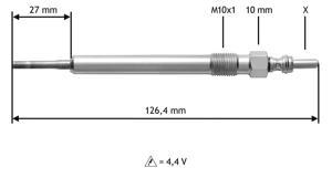 Gloeibougie VALEO, Spanning (Volt)4,4V, u.a. für VW, Seat, Porsche, Audi, Skoda