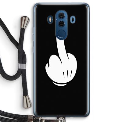 Middle finger black: Huawei Mate 10 Pro Transparant Hoesje met koord