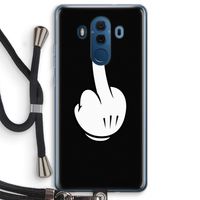 Middle finger black: Huawei Mate 10 Pro Transparant Hoesje met koord