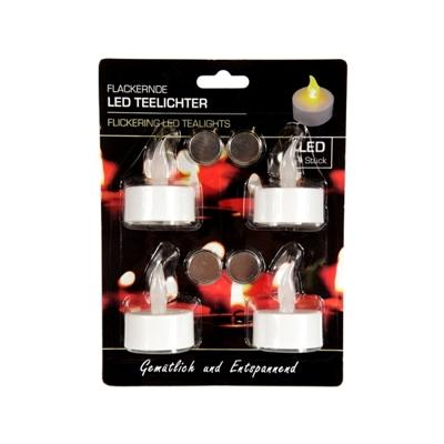 Led theelichtjes - 4x stuks - waxinelichtjes / lampjes