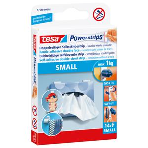 tesa POWERSTRIPS® Small Dubbelzijdig plakband Wit Inhoud: 14 stuk(s)