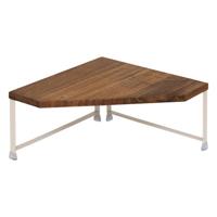 Keuken/aanrecht rekje - metaal/acacia hout - 30 x 30 x 15 cm - keuken organizer - wit/bruin