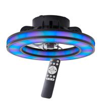 Brilliant Zwarte plafondventilatorMondello met RGB lamp - G80915/06 Brilliant Zwarte plafondventilatorMondello met RGB lamp - G80915/06
