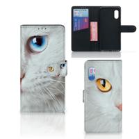 Samsung Xcover Pro | Telefoonhoesje | Met pasjeshouder | Witte Kat