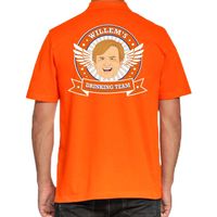 Willems Drinking Team poloshirt oranje voor heren - thumbnail