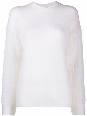Ferragamo pull en maille à effet d'épaules descendues - Blanc