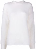 Ferragamo pull en maille à effet d'épaules descendues - Blanc